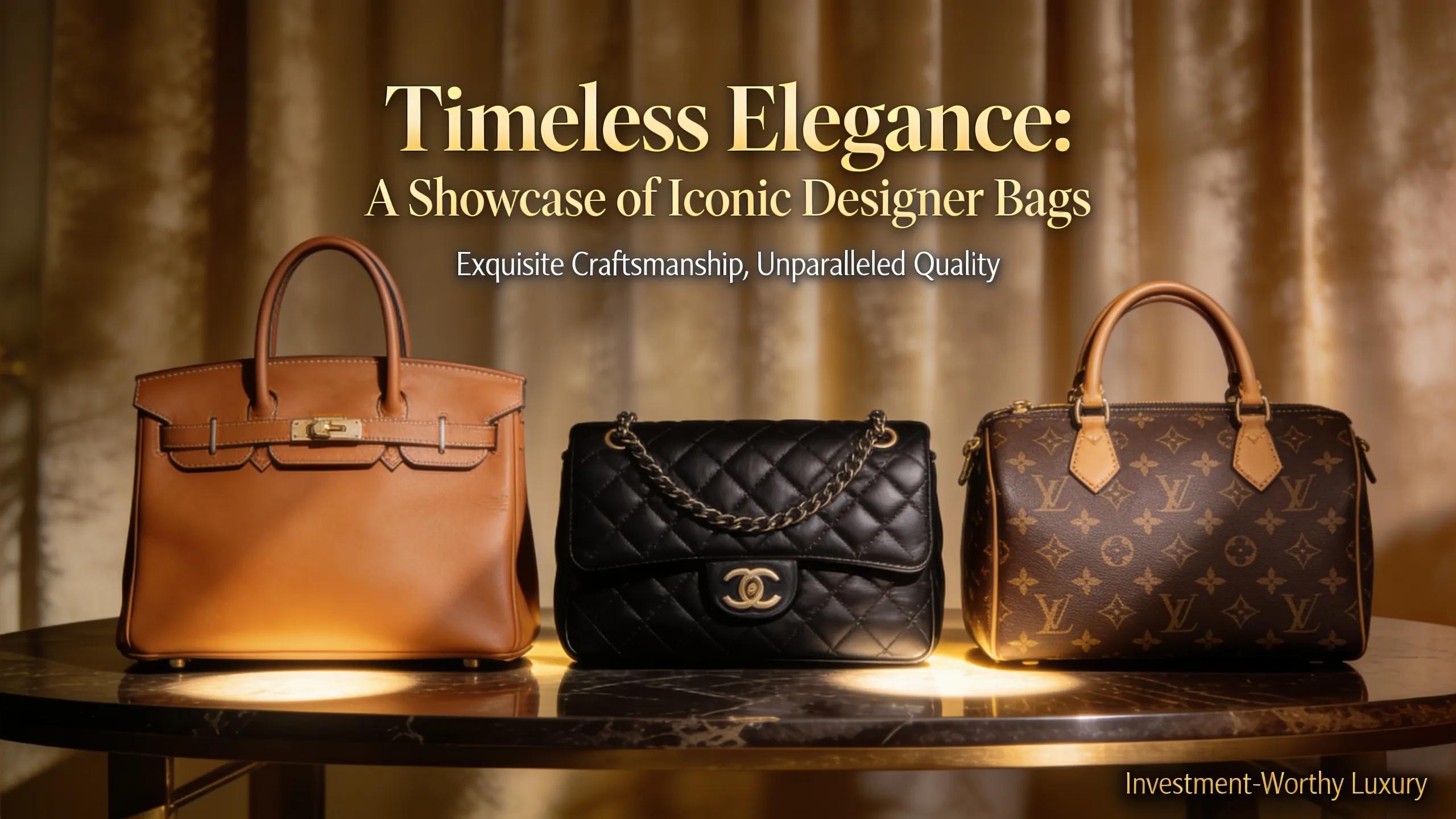 Elegant designer luxury handbags displayed artistically to highlight investment value
